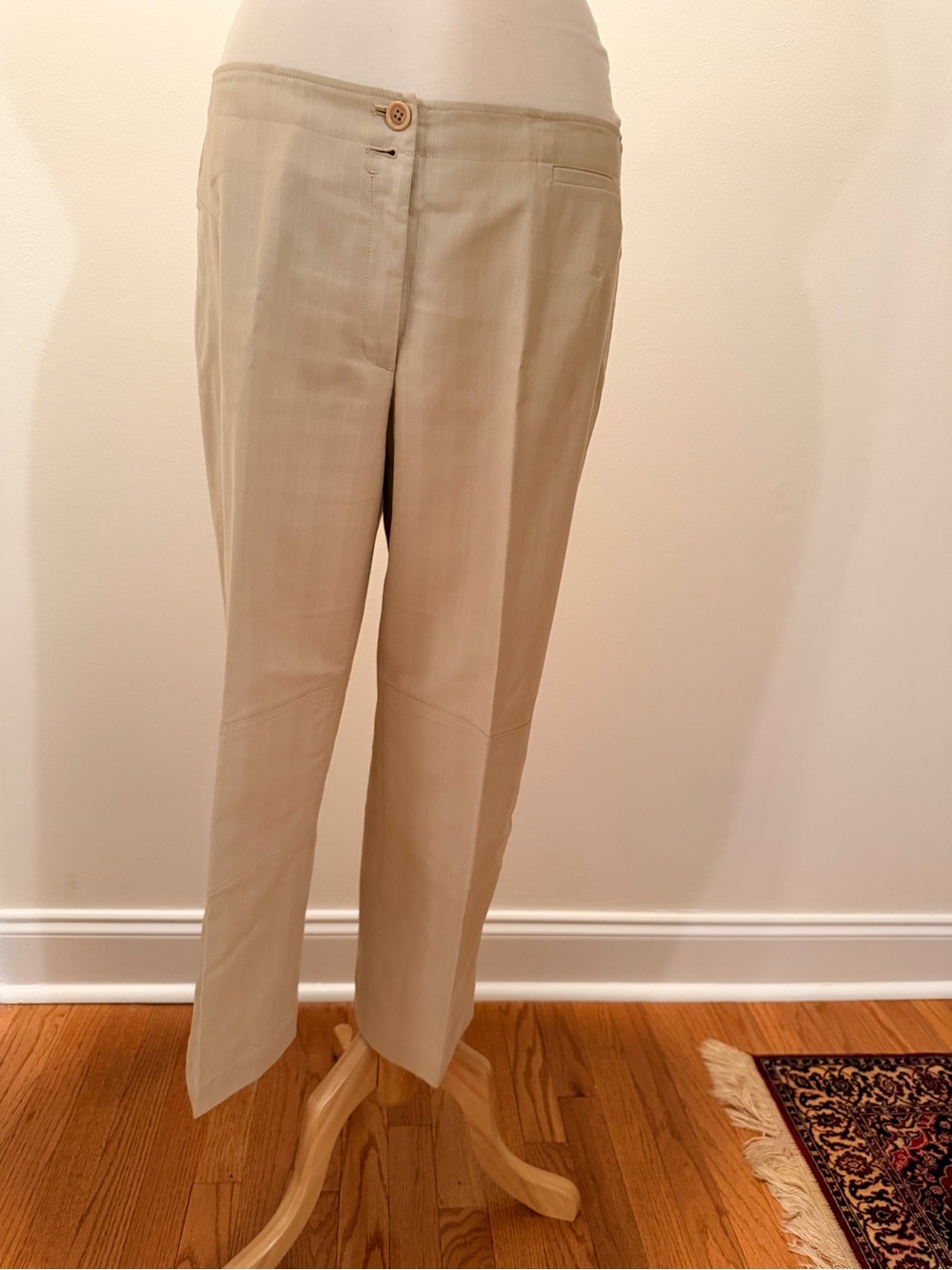 Faconnable Beige Straight-Leg Women's Trousers